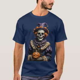 Halloween gotiic Skeleton Clown with Jack-O T Shirt