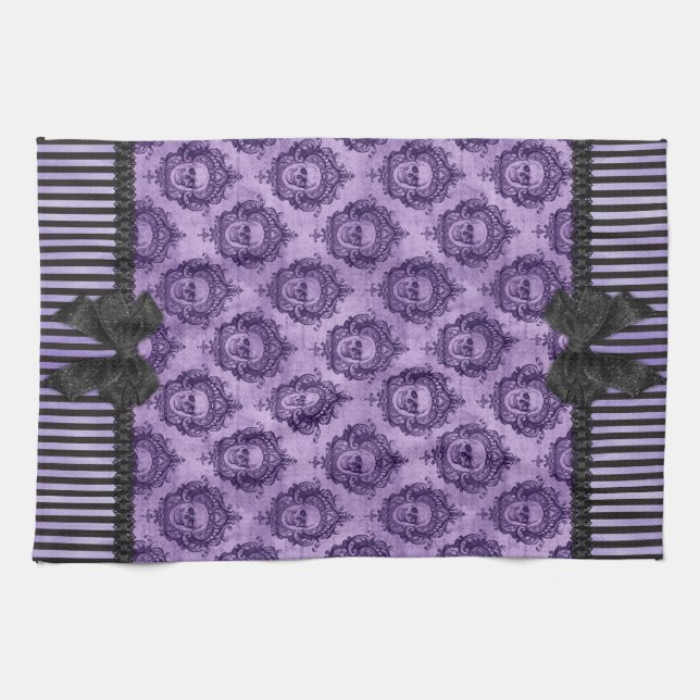 Halloween gotisk barock döskallarhandduk kökshandduk (Horisontell)