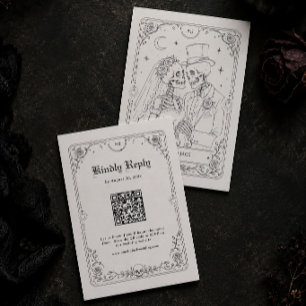 Halloween Gotisk Bröllop RSVP QR-kod Tilläggskort