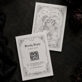 Halloween Gotisk Bröllop RSVP QR-kod Tilläggskort