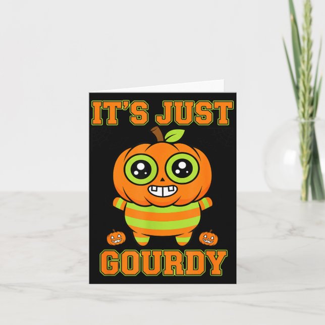 Halloween gourdy pumpadesign söt jack o'lantern kort (Framsida)