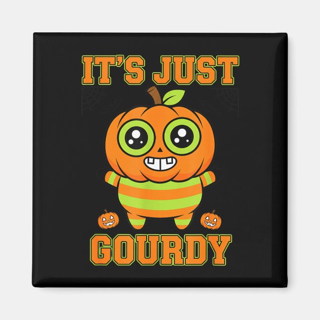 Halloween gourdy pumpadesign söt jack o'lantern magnet (Framsidan)