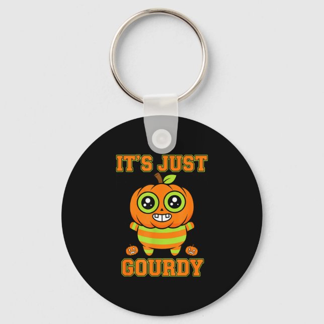 Halloween gourdy pumpadesign söt jack o'lantern nyckelring (Framsida)