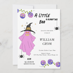 Halloween Gradient Ghost Skull Garland Baby Shower Inbjudningar