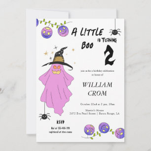 Halloween Gradient Ghost Skull Garland Birthday Inbjudningar