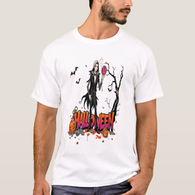 halloween graffiti konst anime t shirt (Framsida)