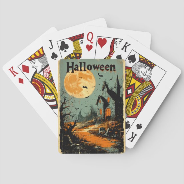 Halloween-grafik - 1960-talet Poster Stil Casinokort (Baksidan)