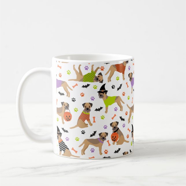 Halloween Gräns Terrier Coffee Mugg (Vänster)