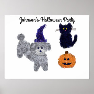 Halloween Grått Pudel #2 Poster