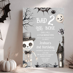 Halloween Grått två benen två på födelsedagen Inbjudningar