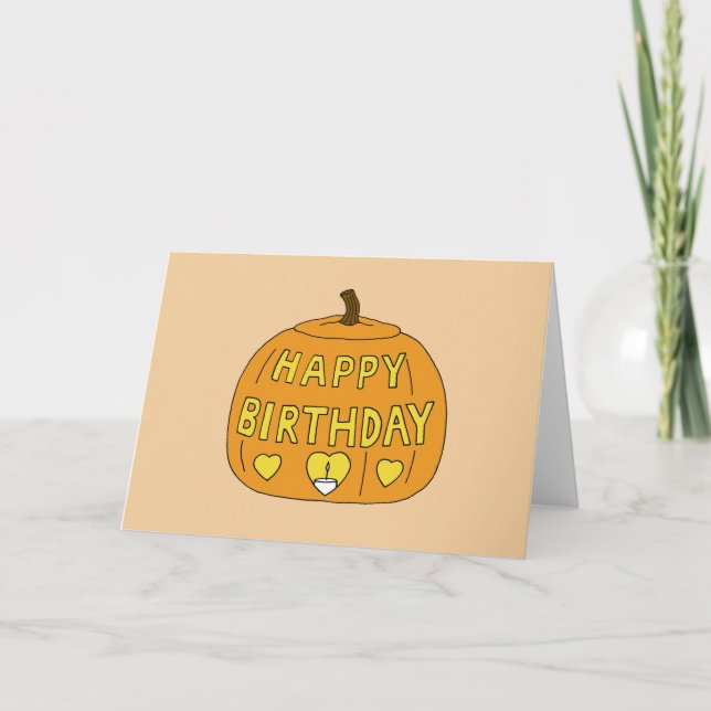 Halloween Grattis på födelsedagen, Tecknad. Kort (Framsida)