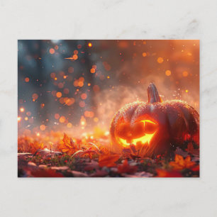Halloween gratulationskort kuslig pumpa vykort