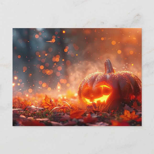 Halloween gratulationskort kuslig pumpa vykort (Framsida)