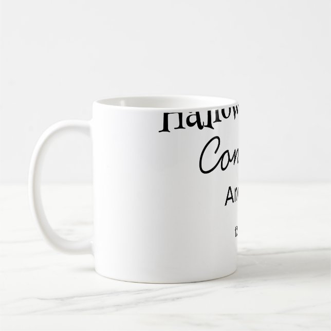 Halloween gratulerar lägga till namn datum år exam kaffemugg (Vänster)