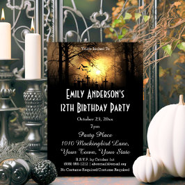 Halloween Graveyard Birthday Inbjudningar