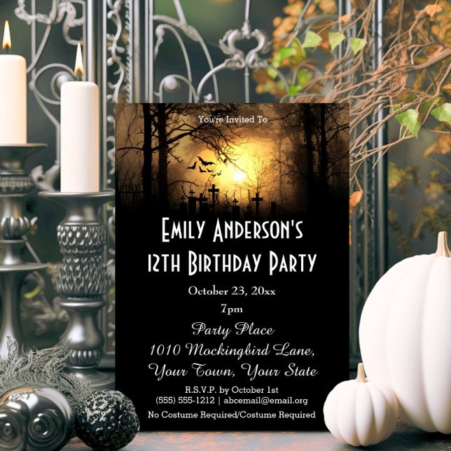 Halloween Graveyard Birthday Inbjudningar (Skapare uppladdad)