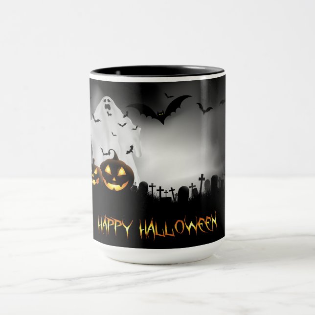Halloween Graveyard, Ghost Jack-o-lanternor och Fl Mugg (Center)