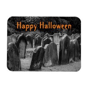 Halloween Graveyard Gravsten Magnet