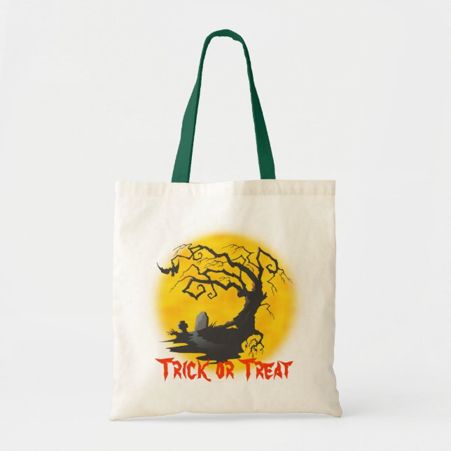 Halloween Graveyard och Måne Bag Tygkasse (Framsidan)