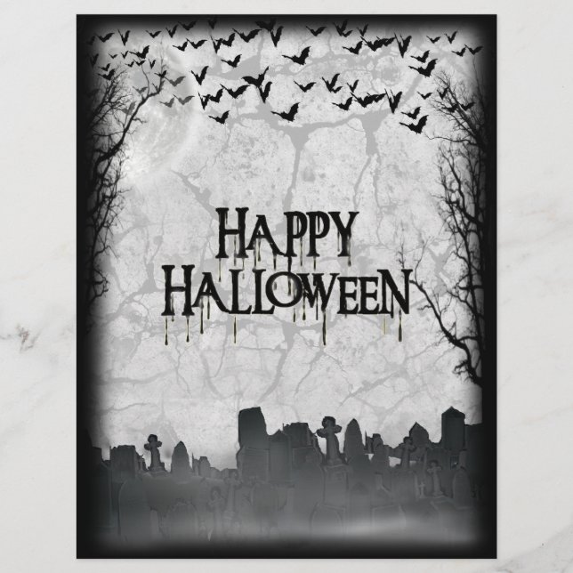 Halloween Graveyard Scene Silhouette (Framsida)