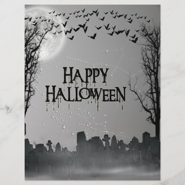 Halloween Graveyard Scene Silhouette (Framsida)