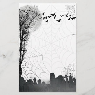 Halloween Graveyard Scene Silhouette Brevpapper
