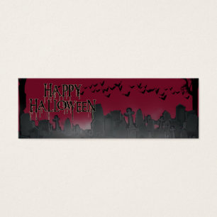 Halloween Graveyard Scene Silhouette Litet Visitkort