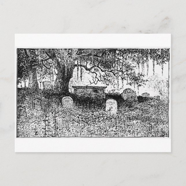 Halloween Graveyard Scene Vykort (Framsida)