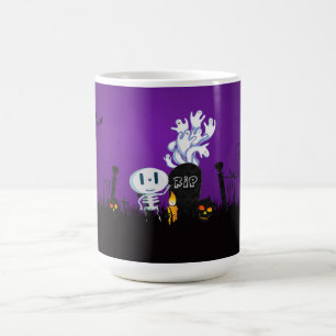 Halloween Graveyard Spooky Cute Skeleton & Spöken Kaffemugg