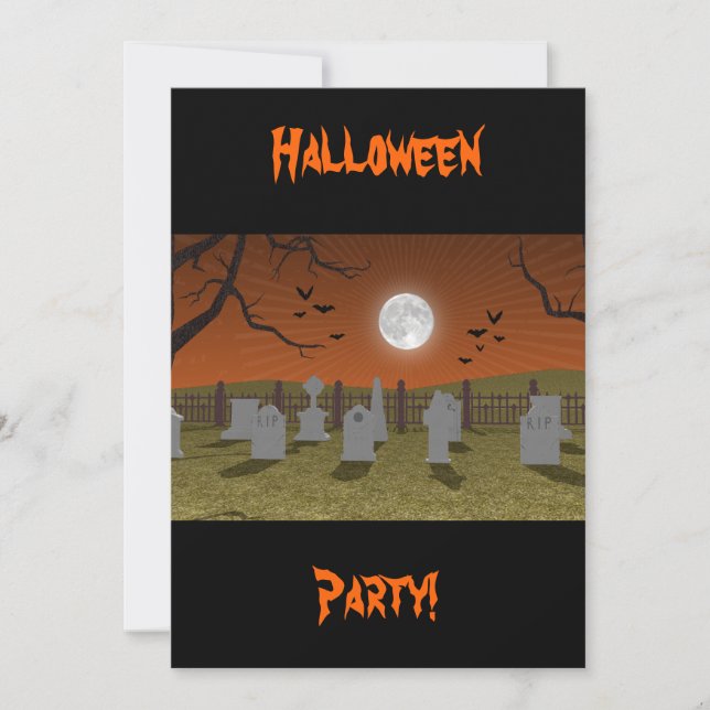 Halloween: Graveyardscenen: Inbjudningskort (Framsida)