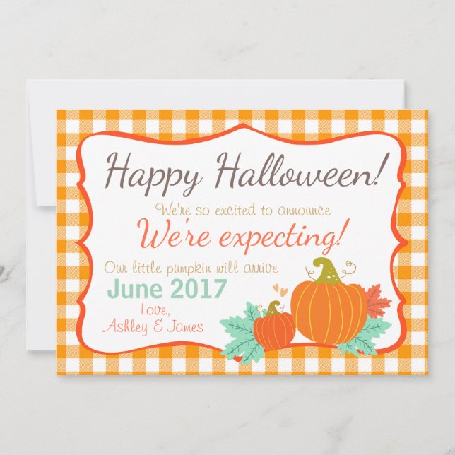 Halloween gravid-meddelande Pumpkin Meddelande (Framsida)