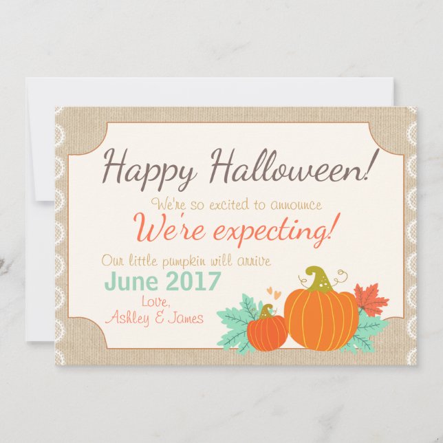 Halloween gravid-meddelande Pumpkin Meddelande (Framsida)