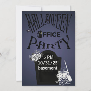 Halloween Gravsten Lila Kontorsfest Inbjudningar