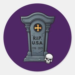 Halloween Gravsten R.I.P. U.S.A. Runt Klistermärke