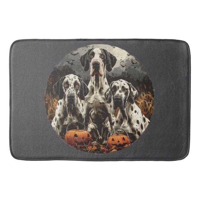 Halloween Great dane Hundar Jack o lantern Badrumsmatta (Framsidan)