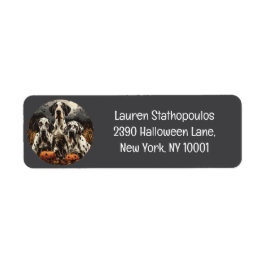 Halloween Great dane Hundar Jack o lantern Returadress Etikett