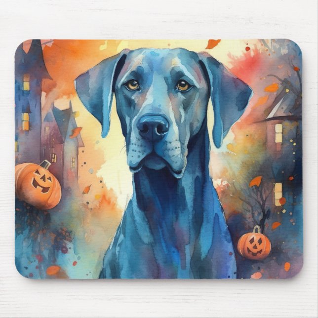 Halloween Great dane med påssjuka Musmatta (Framsidan)