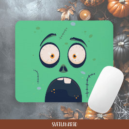 Halloween Green Scared Zombie Mousepad Musmatta