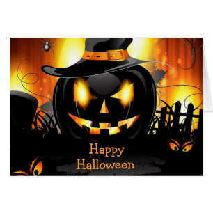 Halloween Greeting Card/Black Jack-o-lantern Hälsningskort