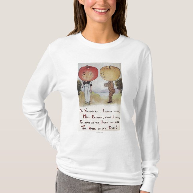 Halloween GreetingApple huvud Tee Shirt (Framsida)