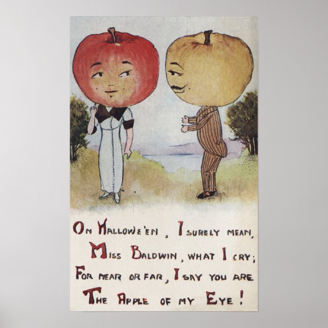 Halloween GreetingApple-huvuden Poster (Framsidan)