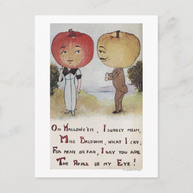 Halloween GreetingApple-huvuden Vykort (Framsida)