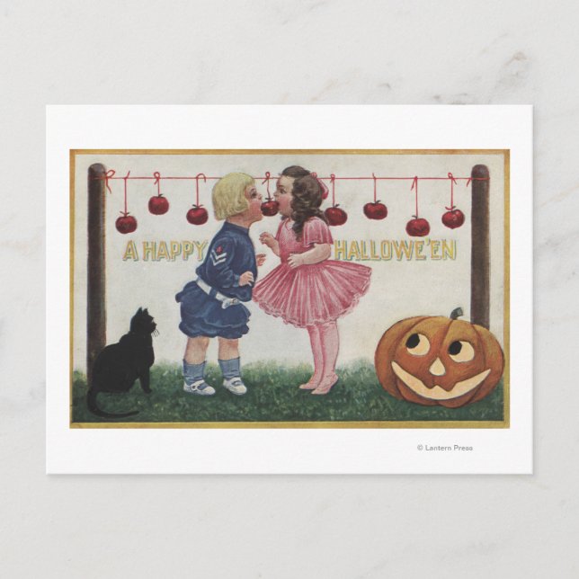 Halloween GreetingApples på sträng Vykort (Framsida)