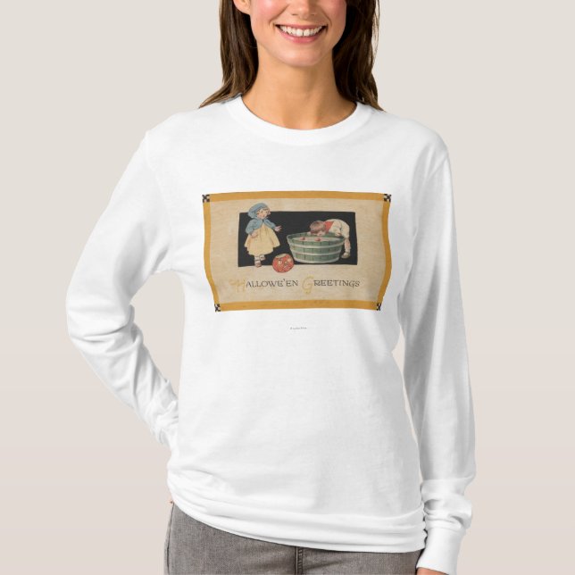 Halloween GreetingBobbing för äpplen T-shirt (Framsida)