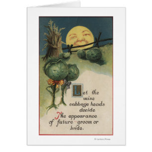 Halloween GreetingCabbage Anthropomorphism Hälsningskort
