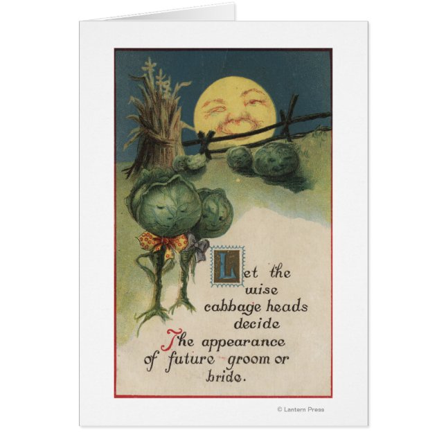 Halloween GreetingCabbage Antropomorfism Hälsningskort (Framsidan)
