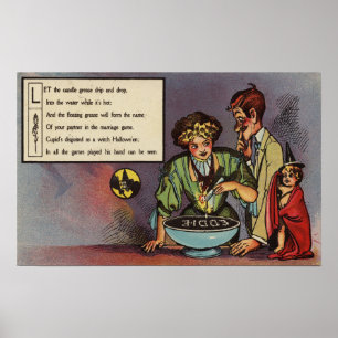 Halloween GreetingCandle fett Poster