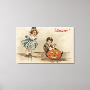 Halloween GreetingCarving pumpa Canvastryck