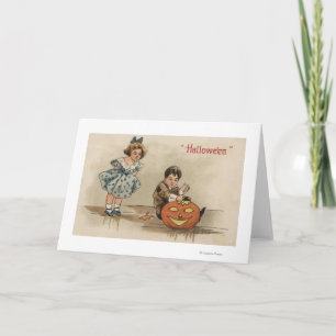 Halloween GreetingCarving pumpa Kort