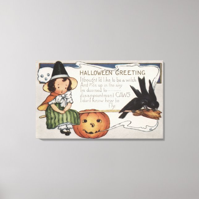 Halloween GreetingCrows Canvastryck (Framsida)